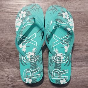 Roxy Starfish V Teal Flip Flops Women's Size 7